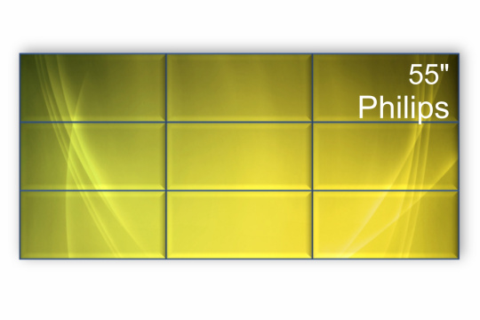 Изображение Видеостена 3x3 Philips 55" 55BDL3107X/02